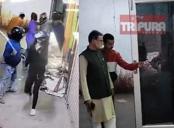 Congress State President Asish Saha visited attacked Party Worker’s shop, who was attacked by Helmet-gang